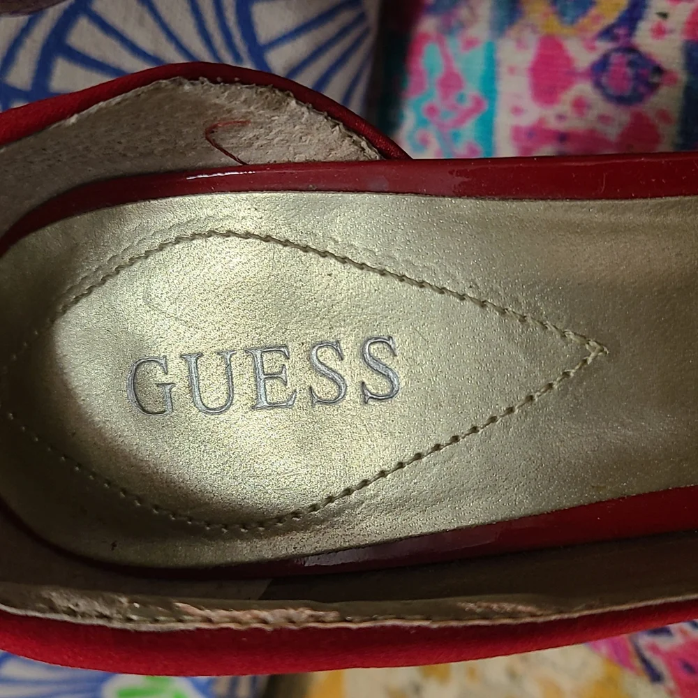 GUESS Red Women's Heels with Bow Detail - Picture 3 of 7